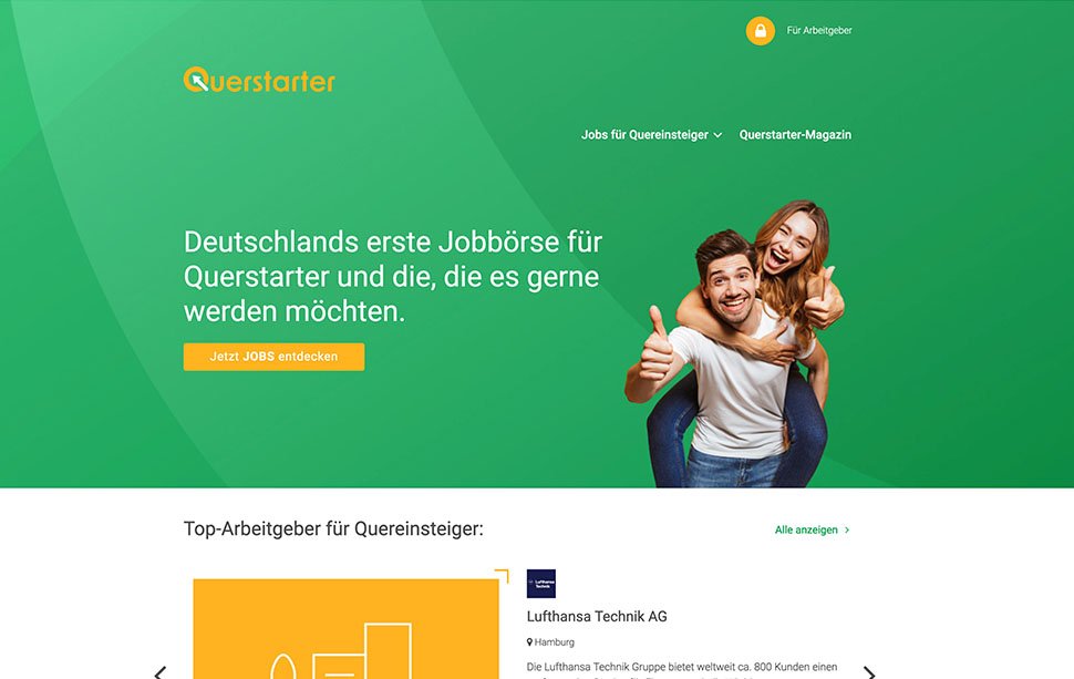 Screenshot Referenzprojekt Querstarter.de
